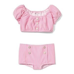 NWOT Janie and Jack seersucker 2 piece swimsuit | 6-12 months